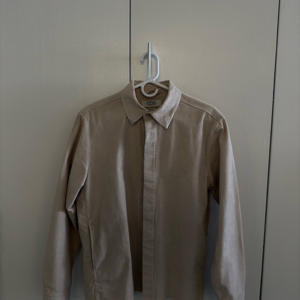 COS Men's Beige Shirt Jacket Size S Relaxed Fit